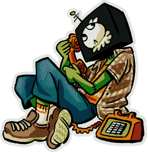 my sona holding up a phone to it's ear