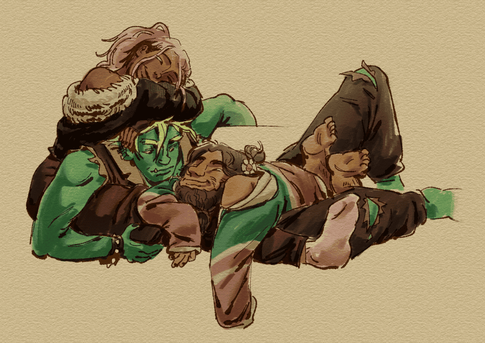 drawtectives cuddling