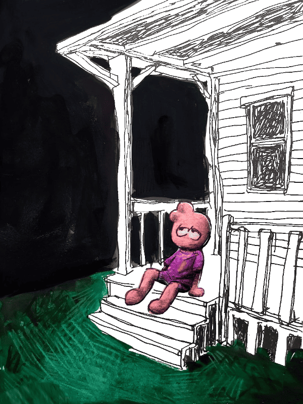 dude sitting on a porch