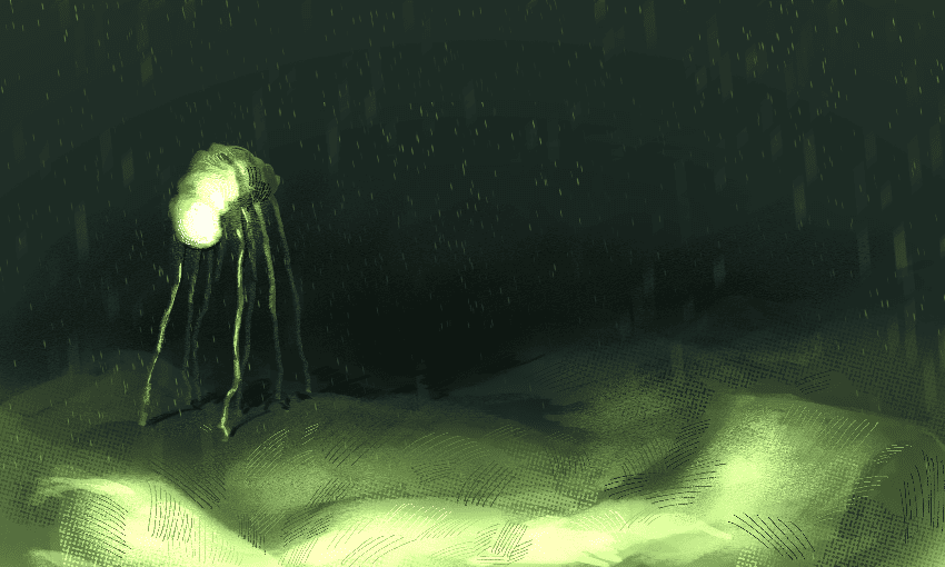 creepy seep sea creature and it's surroundings