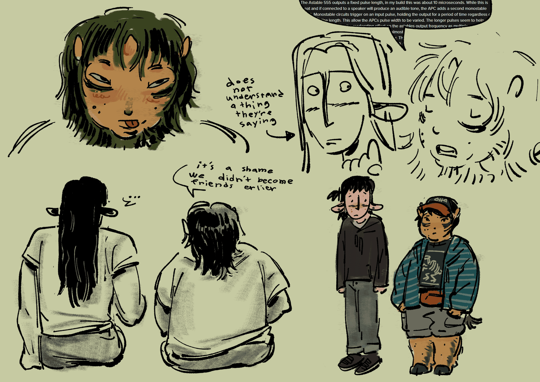 sketches of Ayalet and Greenie