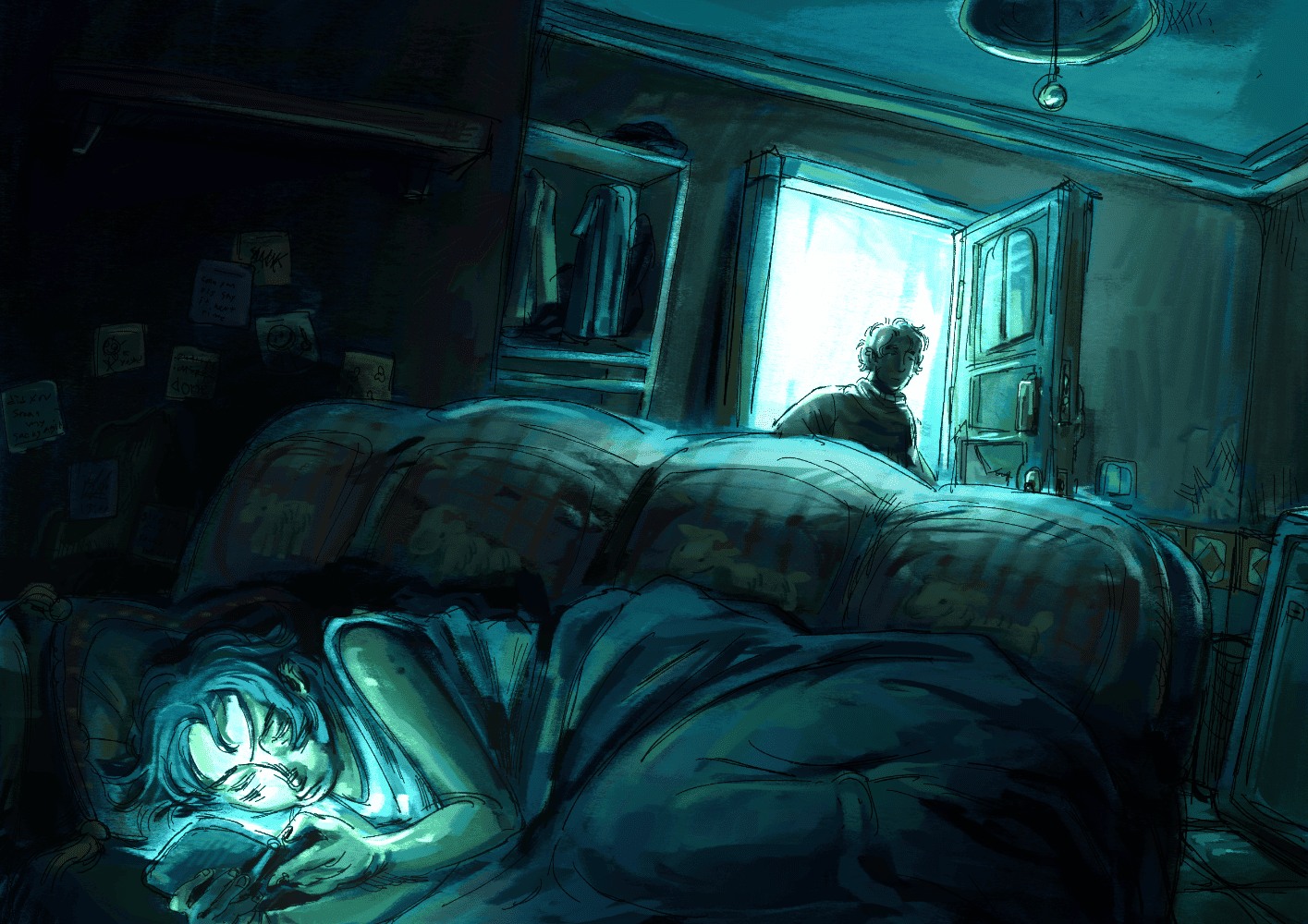 Tal playing 3ds when Irvin comes home at night