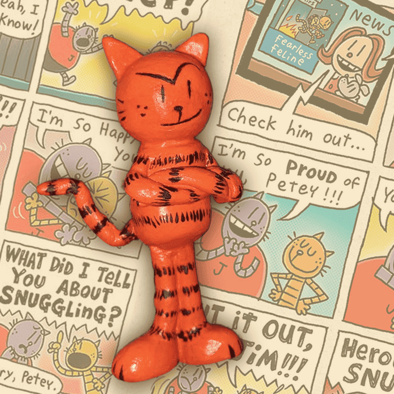 a clay figurine of petey